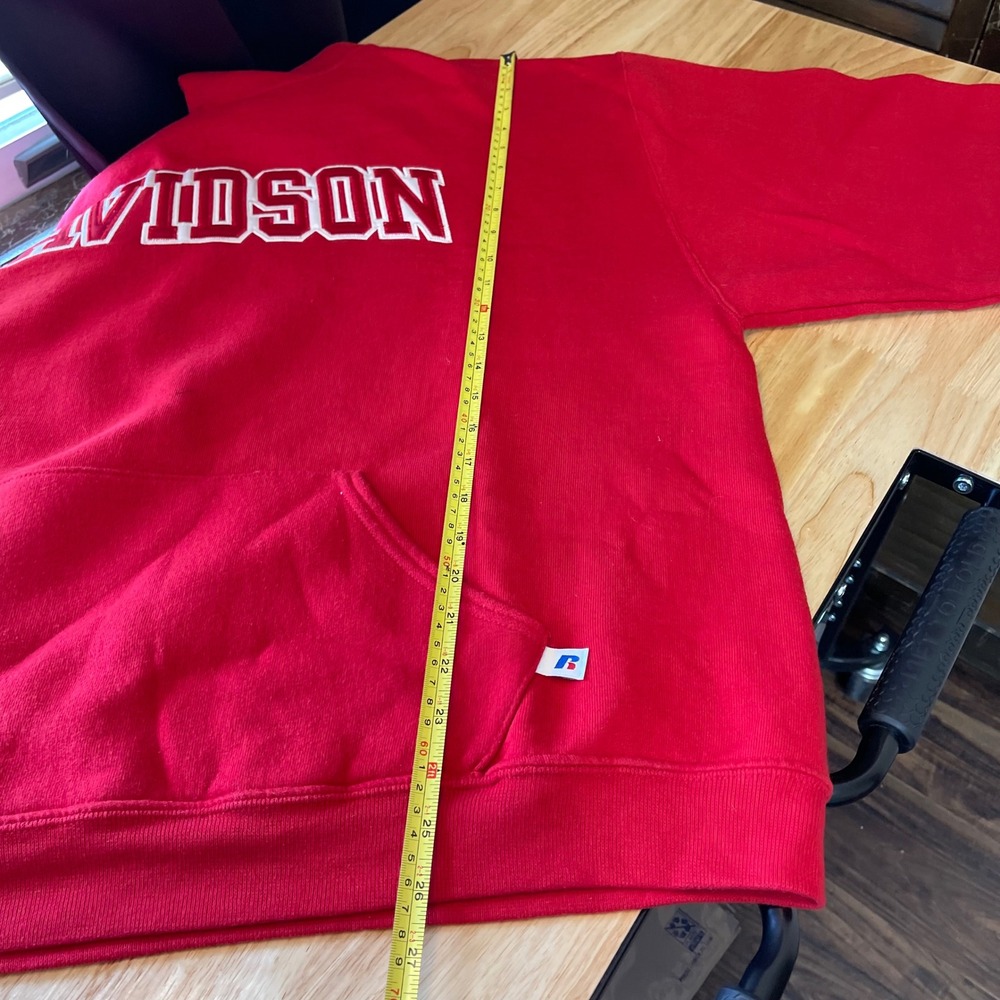 Russell Athletic Davidson College Hoodie Mens XL Red Pullover Sweatshirt Vintage - Picture 6 of 7
